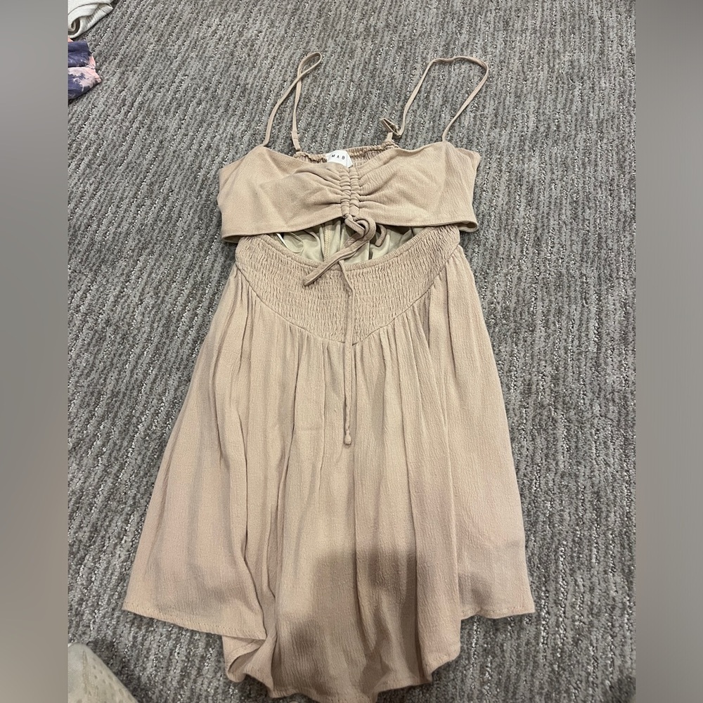Mable Beige Flowy Romper